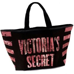 Victoria's Secret flitteres cipzáras vászon táska
